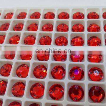 8mm red sew on crystal garment beads for wholesale