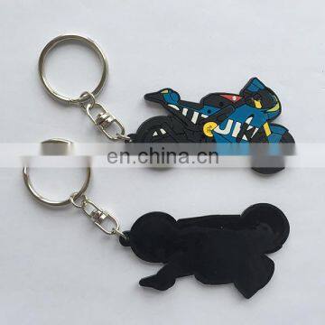 Custom 3d soft pvc key chain custom rubber motorcycle keychains