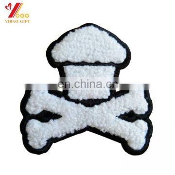 Hot selling Skull Bone patch Letters chenille patches for cloth/embroidery patch