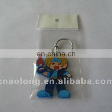 no minimum custom double sided 3d logo rubber keychain,soft pvc plastic keyring for promotion gift