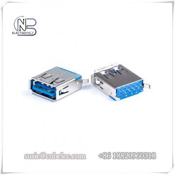 Flameproof 180 D DIP 9 pins usb solder type A female 3.0 USB Connectors for digital products