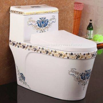 Ceramic China supplier One Piece Blue Color Toilet Bowl