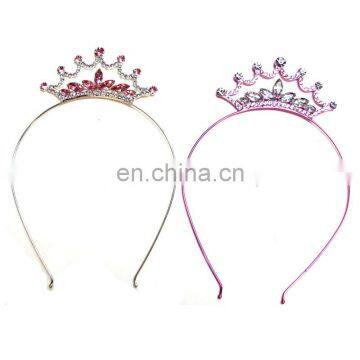 Gold or Neon pink AB rhinestone Pointed crown girl's fashion party headband prom headwear ornament jewelry