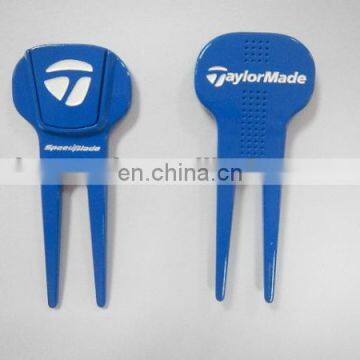 the newest blue metal golf pitchfork golf divot tool