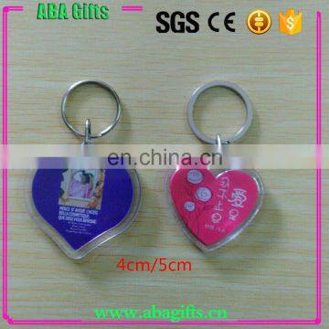 Heart shape clear acrylic keychain