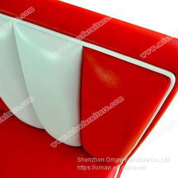 American 1950s Retro Diner Booth Sofa, Colorful Stripe Leather Diner Booth Manufacturer photo-4