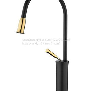 Single Lever Black Plating Kitchen Faucet Lead free