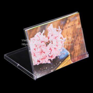 Wholesale Weisheng 4x6 Inch Office Calendar Holders Desktop Stand Plastic Box Calendar Keeper Display Calendar Case photo-3