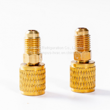 Refrigerant Brass Switch Connector With Brass Cap (brass Fitting)