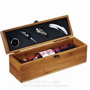 Wholesale Custom Size Wooden Wine Box For Red Wine With Hinged Lid