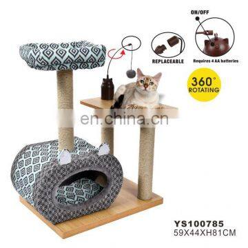 Manufacture Small Cat Tree Scratching With Sisal Wholesale Luxury Wooden Cat Scratching Tree