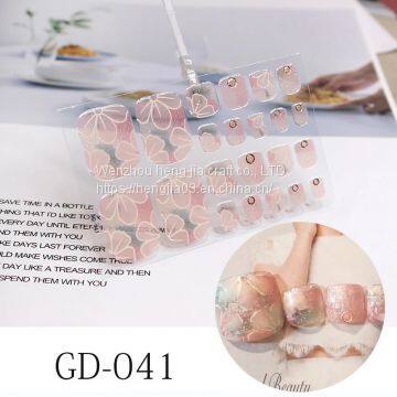 Nail Sticker Adhesive Toenail Art Polish Tips French Glitter Sequins Nail Wraps Strips Easy To Wear Manicure for Women photo-5
