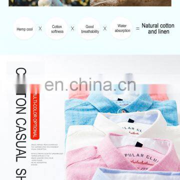 Wholesale Mens Long Sleeve Plus Size Heather Colors Linen Casual Shirts photo-4