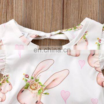 2019 Baby Rompers Bunny Full Print Bodysuit Rabbit Fly Sleeved Floral Bodysuits Easter Day photo-6