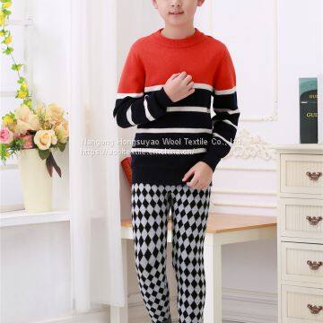 Unisex Cotton Casual Pants Children's Cashmere Trousers Kids Plaid Trousers Children's Pants
