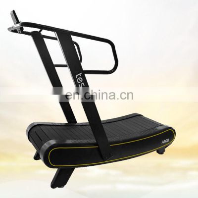 smooth and quiet non-motorized curved  treadmill self-generated manual running  machine for home use