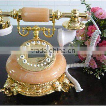 Orange Color Resin Antique Telephone