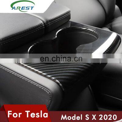 Inner Car Water Cup Holder Decoration Cover Trim Car Styling Accessories For Tesla model S model X 2014 - 2020 modelX modelS