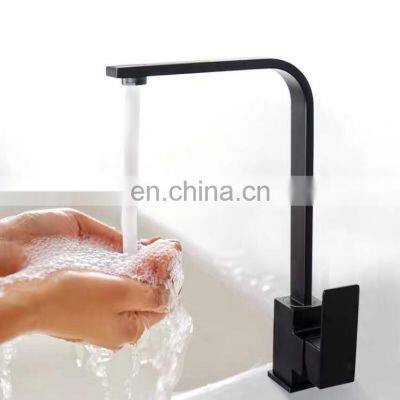 QL-SS002 Modern Single Lever Black Painting Stainless Steel Kitchen Mixer Faucet photo-5
