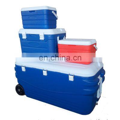 PU Insulation PE Material Plastic Fishing Large Set  10L 30L 150L Ice Cooler Box With Wheels