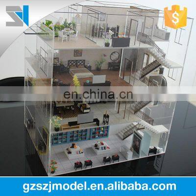 Transaperant physical table display interior 3d models making factory