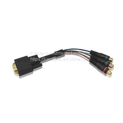 VGA HD15 to Component RCA Breakout Cable Adapter Male to Female Computer Video Connectors Display Screen Cable