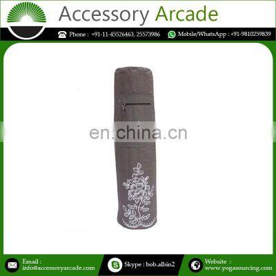 Wildlife Embroidered in Cotton Canvas Fabric With Private Label Yoga Mat Bag photo-4