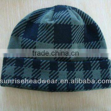 custom jacquard 100% acrylic knitting hat