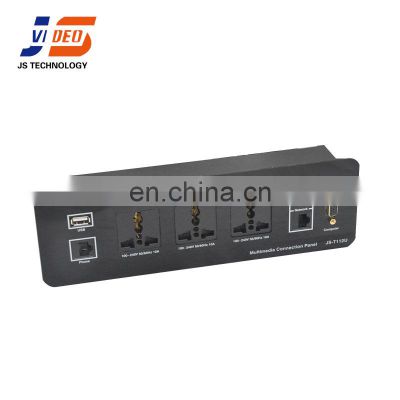 Customizable aluminum alloy multi desktop plug socket 220V for hotel