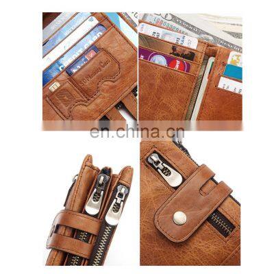 100% Genuine Leather Male Purses With Zip Coin Pocket Customize Logo Men Wallet And Card Holder Wallets Leather Men photo-4