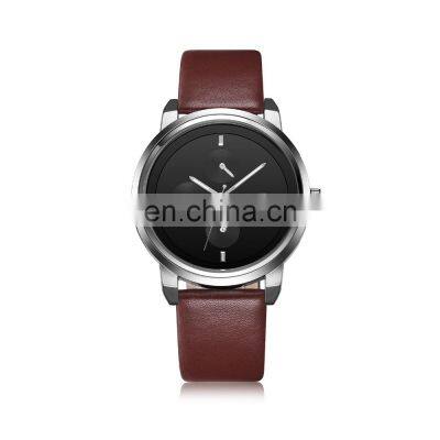 REBIRTH RE023 Simple Disk Design Women Watch Leather Strap Watches For Women Analog Quartz Watches