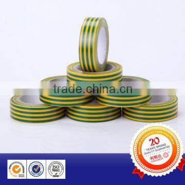 green/yellow line fire resistant pvc electric tape