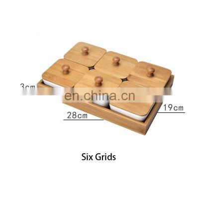 Hot Selling Divided Premium Kitchen Household Bamboo Storage Tray With Lids PantryOrganizer Kitchen & Tabletop photo-4