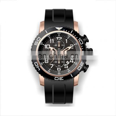 Custom Logo High Quality  Branded Watch Face Mens Luxury  Sports Waterproof Causal Quartz  Watch Men Genuine Leather Watch