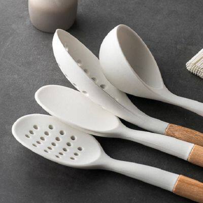 Nordic White Customized Silicone Spatula Stir-fry Spatula Non-stick Wok Stir-fry Spoon Spatula Household Kitchen Set photo-4