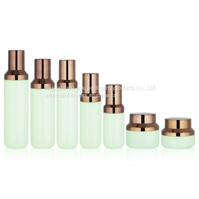 High end cosmetic packaging 50g cream bottle 40ml liquid foundation glass bottle 120ml press lotion bottle