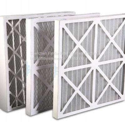 Cardboard frame pleated panel air filters