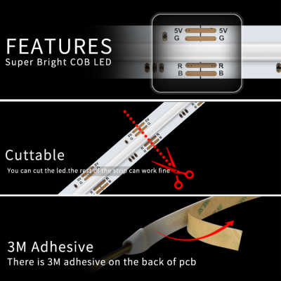 Color Company 672LED RGB COB Led Strip Light 3 Years Warrant ce Rohs 24V Cob RGB Led Strip photo-4