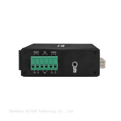 6-Port Hardened Industrial Gigabit PoE+ DIN-Rail Fiber Network Switch 4 x Gigabit PoE+ Ports 2 x 1.25G SFP Fiber Ports 120W for Outdoor Use