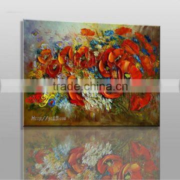 beautiful red flowers oil painting on canvas new design