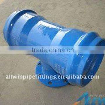 ductile iron pvc socket tee with flanged branch