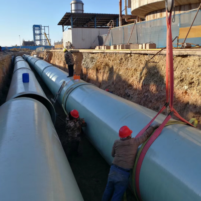 Corrosion resistant GRP piping system for seawater desalination plants