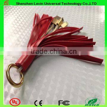 Directly From China Phone Portable Charger Mobiles Usb Leather Keychain Cable