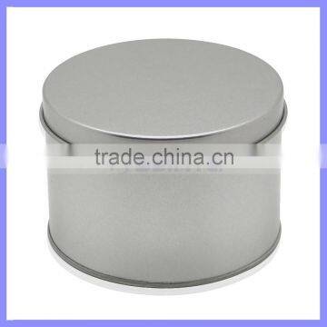 330ml Volume 60mm Height Plat Cover Round Storage Silver Tin Container