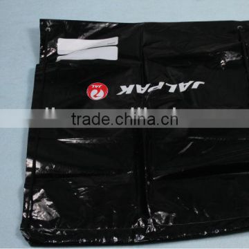 Wholesale custom black print logo plastic die cut bag for shopping and promotion