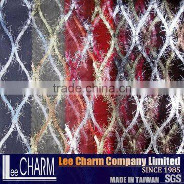 Polyester Metallic Blended Sandglass Patten Printed Foil Organza Mesh