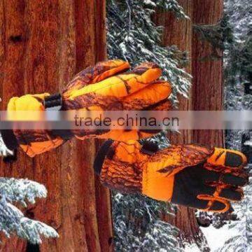 unisex orange camouflage warm and windproof hunting glove