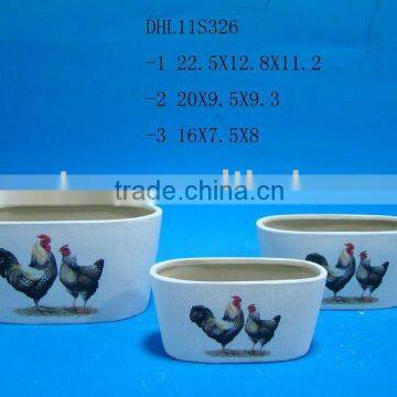 Ceramic crackleware flower pot