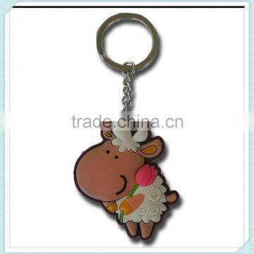 Live animal soft PVC sheep keychain