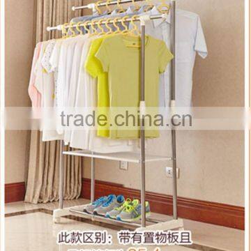 Indoor telescopic double pole hanging rack stainless steel clothes rack HC-SG02B